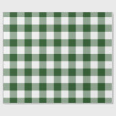 Grünes und weißes Gingham-Muster Geschenkpapier (Flach)