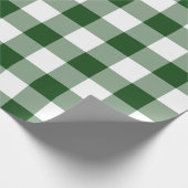 Grünes und weißes Gingham-Muster Geschenkpapier (Ecke)