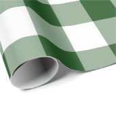 Grünes und weißes Gingham-Muster Geschenkpapier (Rolleneckpunkt)