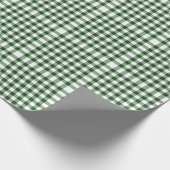Grünes und weißes Gingham-Muster Geschenkpapier (Ecke)