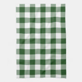 Grünes und weißes Gingham-Muster Handtuch (Vertikal)