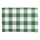 Grünes und weißes Gingham-Muster Kissenbezug (Vorderseite-Links)
