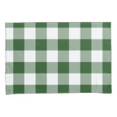 Grünes und weißes Gingham-Muster Kissenbezug (Vorderseite-Rechts)
