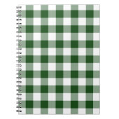 Grünes und weißes Gingham-Muster Notizblock (Vorderseite)