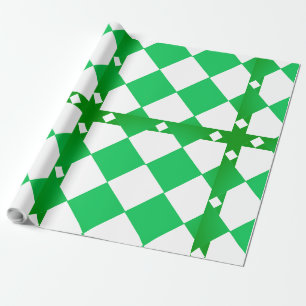 Grünes und weißes, großes Karton-Muster Geschenkpapier