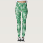 Grünes und weißes kariertes leggings<br><div class="desc">Checkered Leggings in Grünem und im Weiß</div>