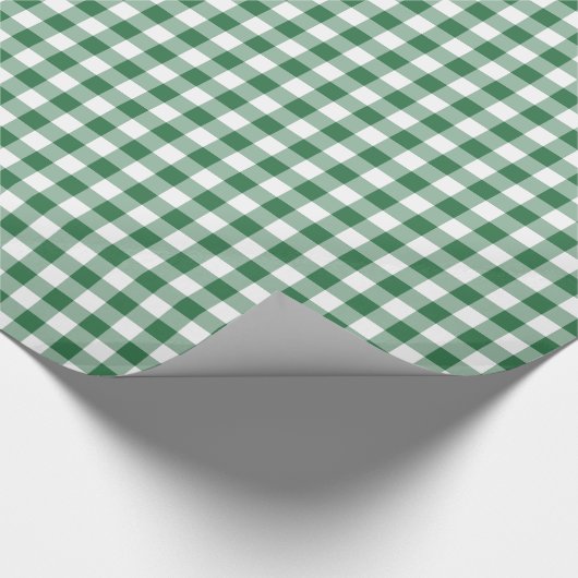 Grünes und weißes Karo-Gingham-Verpackungs-Papier Geschenkpapier (Ecke)