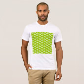 Grünes und weißes Muster der Vögel T-Shirt (Vorne ganz)