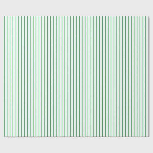 Grünes und weißes Nadelstreifen-Packpapier Geschenkpapier (Flach)