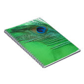 Grünes und weißes Pfau-Feder-Stillleben Notizblock (Rechte Seite)