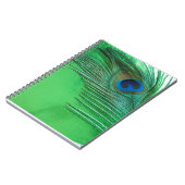 Grünes und weißes Pfau-Feder-Stillleben Notizblock (Linke Seite)