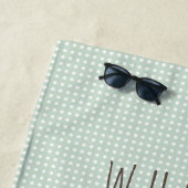 Grünes und weißes Polka-Punkt-niedliches Lama Strandtuch (Beispiel)