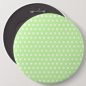 Grünes und weißes Tupfen-Muster. Spotty. Button (Vorne & Hinten)