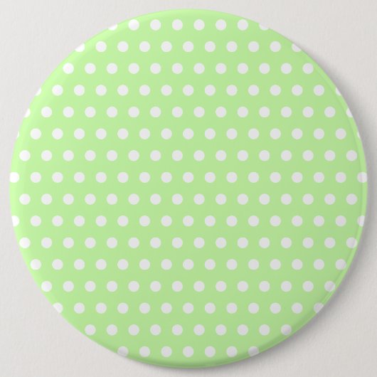Grünes und weißes Tupfen-Muster. Spotty. Button (Vorderseite)