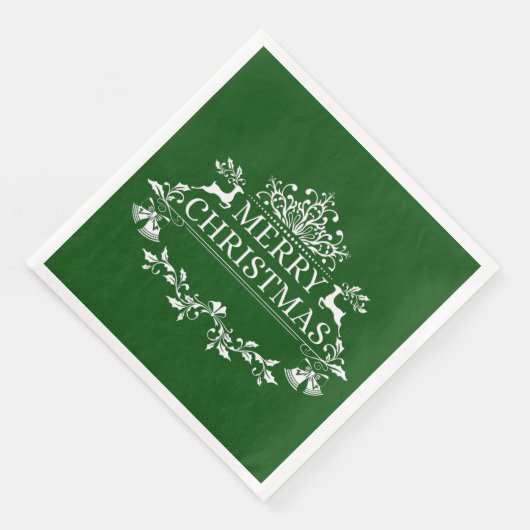 Grünes und weißes Weihnachtsbuch Napkins Serviette (Ecke)