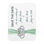 Grünes Unendliches Herz speichert das Datum Magnet (Vertikal)