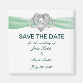 Grünes Unendliches Herz speichert das Datum Magnet (Vorne)