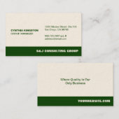 Grünes Unternehmen für berufliche Mitarbeiter Visitenkarte (Vorne/Hinten)