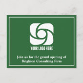 Grünes Unternehmenswerbungsgeschäft-Logo Postkarte (Vorderseite)