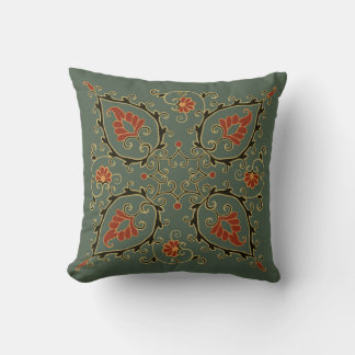 Grünes Usbekistan-Design auf Kissen