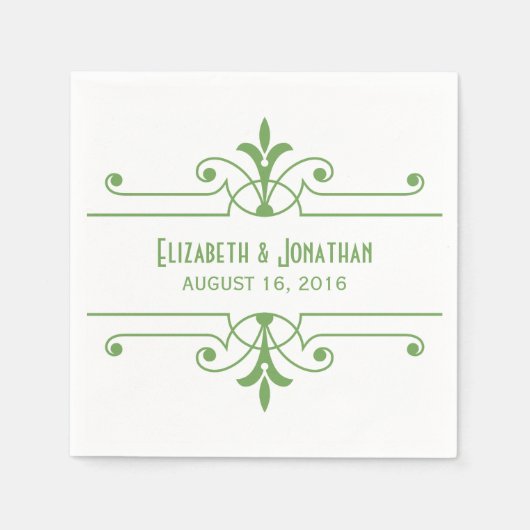 Grünes v2 Extravagantes Zierpapier Napkins Serviette (Vorderseite)