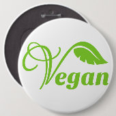 Grünes veganes Logo Button (Vorne & Hinten)