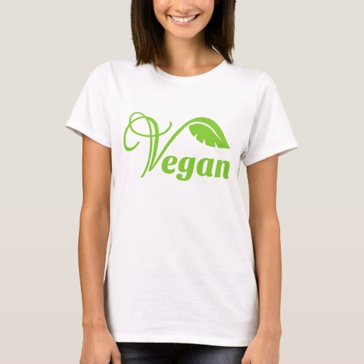 Grünes veganes Logo T-Shirt (Vorderseite)