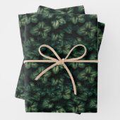 Grünes Verlassen Wrapping Paper Flat Sheet Set 3 Geschenkpapier Set (Beispiel)