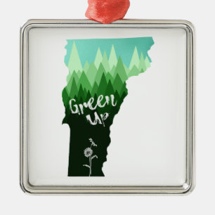 Grünes Vermont Ornament Aus Metall
