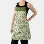 Grünes Vintage-Blumen-Toile-Muster Schürze (InSitu)