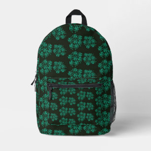 Grünes vintage Blumenmuster auf Bedruckter Rucksack