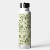Grünes Vintage-Botanical-Toile-Muster Trinkflasche (Links)