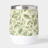 Grünes Vintage-Botanik-Toile-Muster (Rückseite)