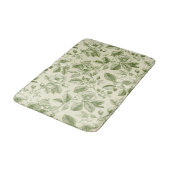 Grünes Vintage-Botanik-Toile-Muster Badematte (Schrägansicht)