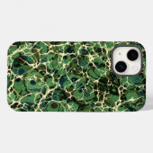 Grünes vintage marmoriertes Papier Case-Mate iPhone Hülle (Rückseite (Horizontal))