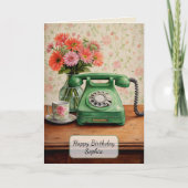 Grünes Vintage-Telefon Karte (Vorderseite)