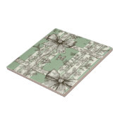 Grünes Vintage-Toile-Band Fliese (Seite)