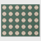 Grünes Vintages Baseball-Papier Geschenkpapier (Flach)