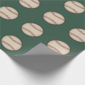 Grünes Vintages Baseball-Papier Geschenkpapier (Ecke)