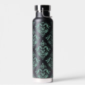 Grünes Vintages Blumenmuster Trinkflasche (Links)