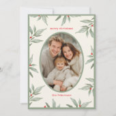 Grünes Vintages botanisches Foto Frohe Weihnachten (Vorderseite)