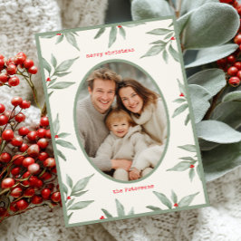 Grünes Vintages botanisches Foto Frohe Weihnachten