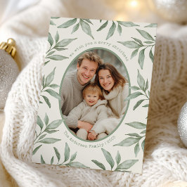 Grünes Vintages botanisches Foto Frohe Weihnachten