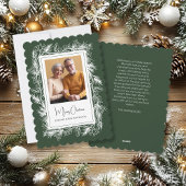 Grünes Vintages botanisches Foto Frohe Weihnachten