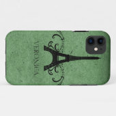 Grünes Vintages Französisch Geblüht Case-Mate iPhone Hülle (Rückseite (Horizontal))
