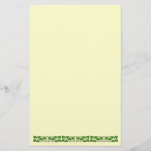 Grünes Vintages Leaf-Border-Geschirr Briefpapier (Vorderseite)