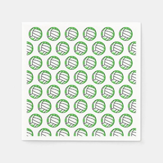 Grünes Volleyball-Party Serviette (Vorderseite)