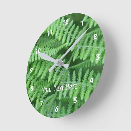 Grünes Waldland Ferns Muster Natur Runde Wanduhr (Winkel)