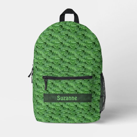 Grünes Waldland Ferns Natur Personalisiert Bedruckter Rucksack (Vorderseite)