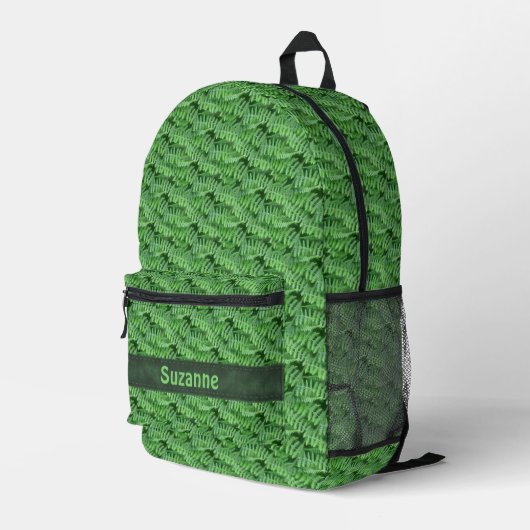 Grünes Waldland Ferns Natur Personalisiert Bedruckter Rucksack (Rückseitige Ecke Rechts)